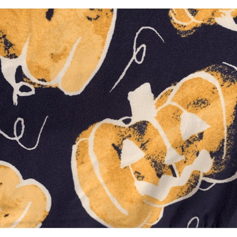 LuLaRoe Womens Leggings Size TC2 Navy Blue Pumpkins Jack-O-Lanterns Plus 18+ NWT - Picture 5 of 5